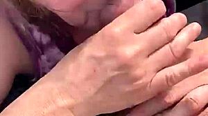 Nicebigddd sucks cock outdoors with tits exposed in homemade pov