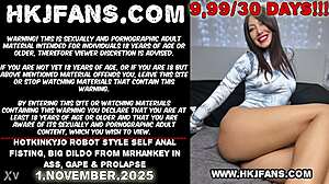 Hotkinkyjo Does Robot-Style Self Anal Fisting with Mrhankey Big Dildo for Gape and Prolapse