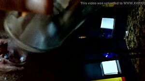 Wait is that my horny cousin using a bottle to finger her pussy and squirt everywhere?