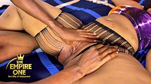 Horny African step cousin bends over for rough pounding from huge black cock