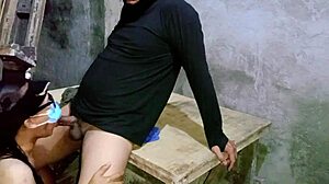 Delivery rider casually tells shy girl not to worry when her pussy gets wet