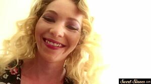 My classy stepdaughter rides my cock before we spoon together