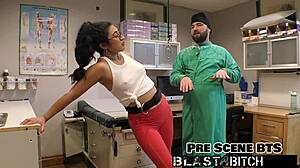 jasmine rose's shaved pussy and face get dominated with latex gloves in close-up cum blast