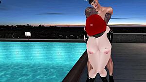 unexpected encounter with busty little red riding hood in rough setting