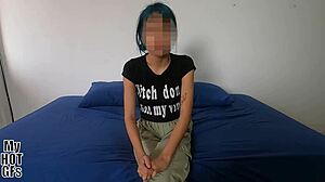 Oh god, questioning if this hairy pussy Latina teen is legal for casting