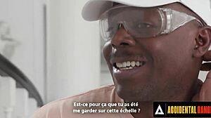 Accidental gangbang hits wild Kendra Cole with construction workers banging her in rough squirting orgy! French subtitles.