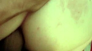 Blonde woman desires intense encounter with large partner from behind.