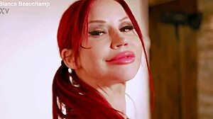 latex pony in corset and heels works for carrot in domination roleplay