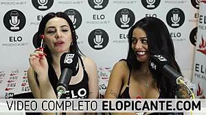 Bisexual Lesbians Kiss And Play With Lollipop