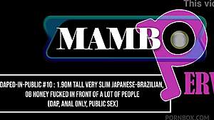 Overwhelmed by the thrill of public DAP anal with tall slim Japanese-Brazilian beauty surrounded by crowds.