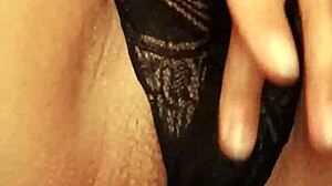 Watch This Close Up! Hot Brunette Masturbates Wildly and Soaks Her Panties Wet!