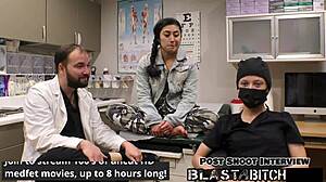 jasmine rose's shaved pussy and face get dominated with latex gloves in close-up cum blast