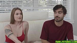 Stepsister Aria Kai Assists Stepbrother in Performing Intense Sex Ritual with Deepthroat and Pussy Fingering