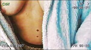 household chores sex tape with housewife in sexy stockings and cum on tits action!