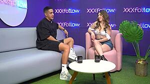 Hot Interview Ends In Wild Threesome! Latina Milf Subdued By Maxx Betancur And Mercilessly Kissed By Presenter