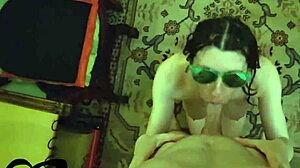 hey this teen with pigtails wants cum and sucks cock on her knees until he can't resist