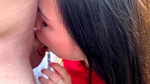 Passionate sex with my lustful wife in the autumn forest, cum on her face now!