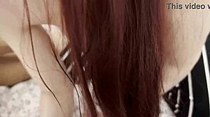 Bella shows off her blowjob skills on that big cock. She licks and sucks until he cums in her mouth.