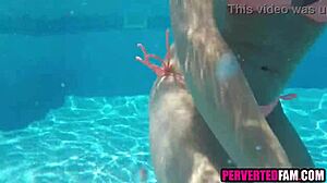 Intimate Encounter With Stepmom Near The Pool