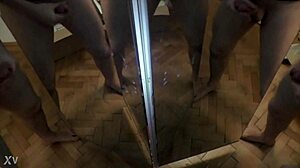 He set up mirrors to multiply his cock into six, leading to an intense CUMSHOT scene.