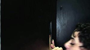 Blonde Teen Amateur Swallows Cum from Big Cock Gloryhole vs Brunette Fucking in POV Contrast