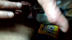 Wait is that my horny cousin using a bottle to finger her pussy and squirt everywhere?