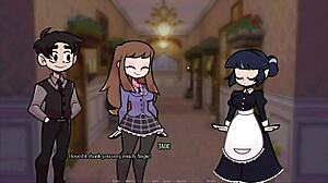 maeve explores public academy in outdoor cartoon adventure