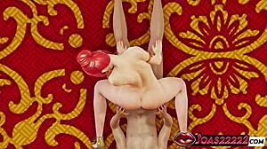 miriam with blue eyes and big tits gets intense reverse cowgirl fuck in hardcore 3d cartoon hentai creampie