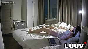 lonely girlfriend luuv creates homemade video for fans in bedroom setting