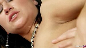 slim girl with natural saggy tits gets tight ass rough fucked by big dick with cum on asshole