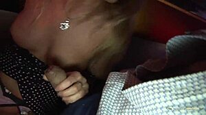 I surprised this horny guy with my fucking skills, riding him in stockings at the night club.