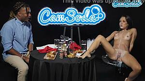 Sexy Petite Milf Pours Flaming Hot Sauce on Pussy Lips in BBC Challenge Parody