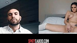 horny stepdaughter has naughty video call with stepdad showing teen reality webcam masturbation and taboo uncle fantasies