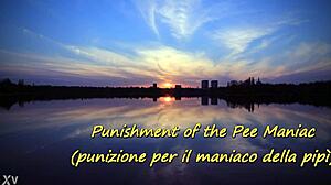 punishment for pee maniac involves femdom milf toilet fetish with tattoo bdsm pov outdoors