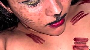 fiesta de halloween heats up as they sneak into room for tight virgin-like fucking despite her closed feel