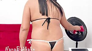 Interracial Cuckold Watches Milf Swallow Cum from Big Cock