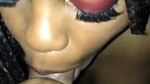 oh wow, that cumshot landed right on her small tits after the blowjob, he said with a grin