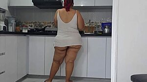 Why are you masturbating while watching my stepmom's big ass in the kitchen?