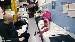 porkaflex tester engages in a surprising shop encounter with blonde milf and outdoor elements