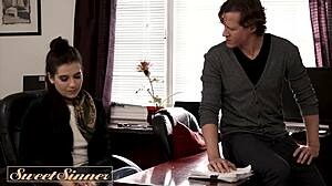 Brunette Babe Casey Warner Gets Anxiety Relieved By Boyfriend's Sensational Sex!