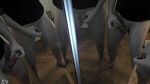 He set up mirrors to multiply his cock into six, leading to an intense CUMSHOT scene.