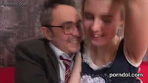 Pretty Hairless Teen Gets Teased And Screwed By Senior Tutor In Reality Scene.