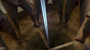 He set up mirrors to multiply his cock into six, leading to an intense CUMSHOT scene.