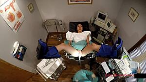 Hey, Tampa university entrance physical with Lilly Hall in leggings and gloves 😏