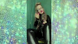 Sissy Bimbo In Glasses Follows Jerk Off Instructions With Strapon And Cum Fantasy