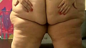 Large Curvy Woman Displays Her Prominent Backside