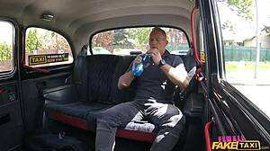 Milf gets her big tits felt and he makes her squirt in car