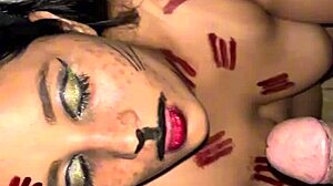 fiesta de halloween heats up as they sneak into room for tight virgin-like fucking despite her closed feel