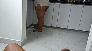 Why are you masturbating while watching my stepmom's big ass in the kitchen?