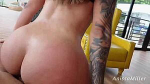 horny colombian anissamiller with big natural tits and ass rides her stepbrother then gets facial cumshot